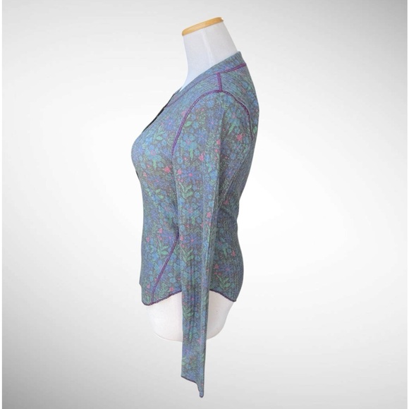 Natural Life Reagan Thermal Floral Henley *RUNS SMALL* Long Sleeves Snap Front - Picture 4 of 14